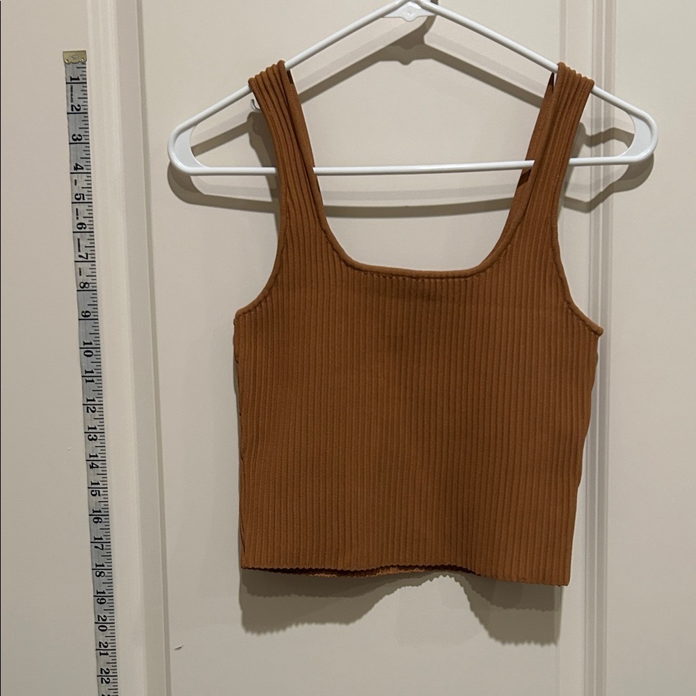 Forever 21 Ribbed Brown Tank Top